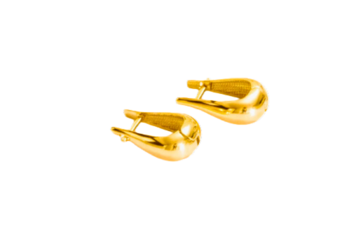 Argola Gota Polida - 20mm em ouro 18k