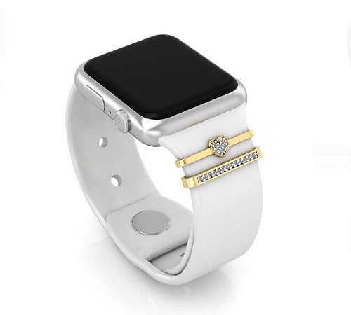 Berloque para Apple Watch Coração com Zircônia ouro 18k