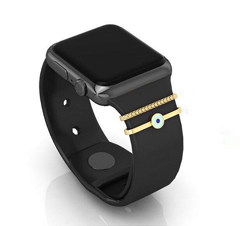 Berloque para Apple Watch Bolinhas com Zircônia ouro 18k