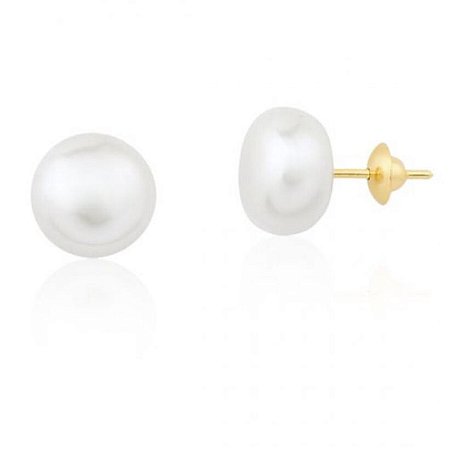 Brinco Meia Pérola em ouro 18k