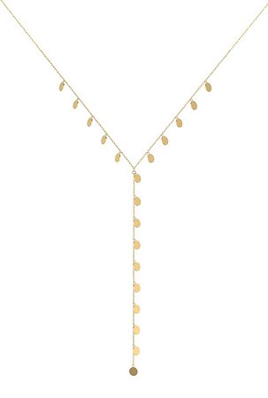 Colar Gravata Gotas em ouro 18k