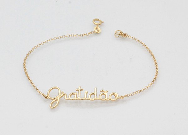 Pulseira Gratidão em ouro 18k