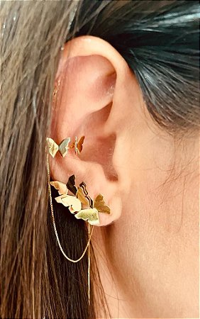 Piercing Borboletas em ouro 18k