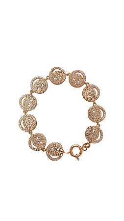 Pulseira Smiles com Zircônia em ouro 18k