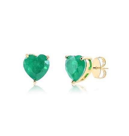 Brinco de Esmeralda em ouro 18k