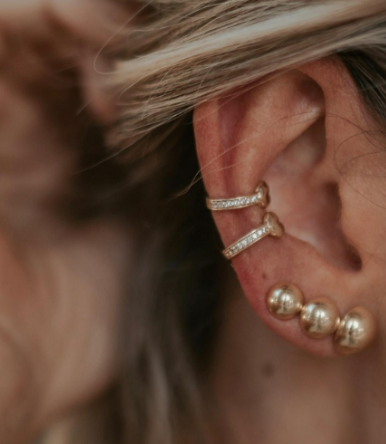Piercing Coração com Zircônia em ouro 18k