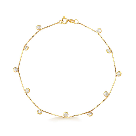 Pulseira de Ouro 18k com Zircônias