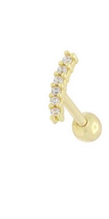 Piercing com Zircônia em ouro 18k