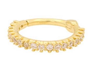 Piercing Argola Zircônia em ouro 18k