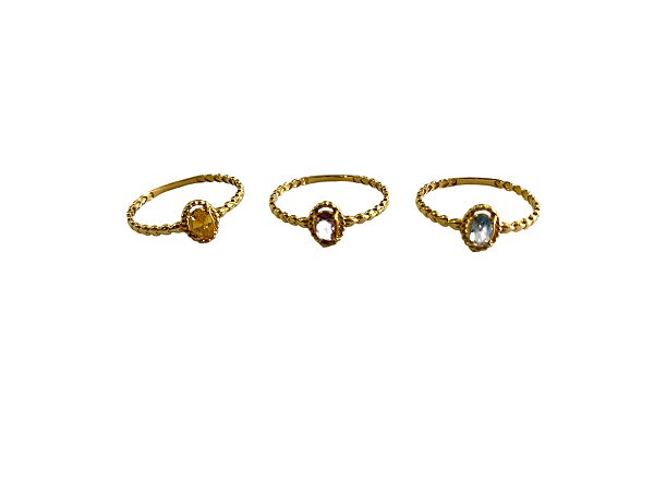 Anel Colorfull com Gemas em ouro 18k