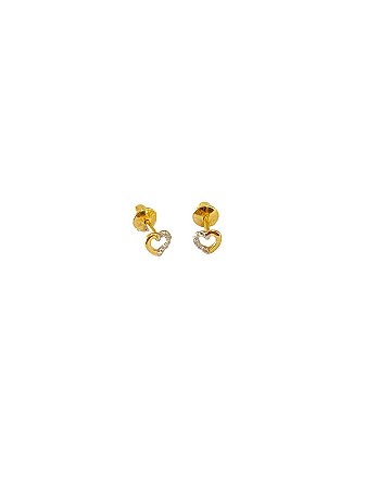 Brinco Coração em ouro 18k