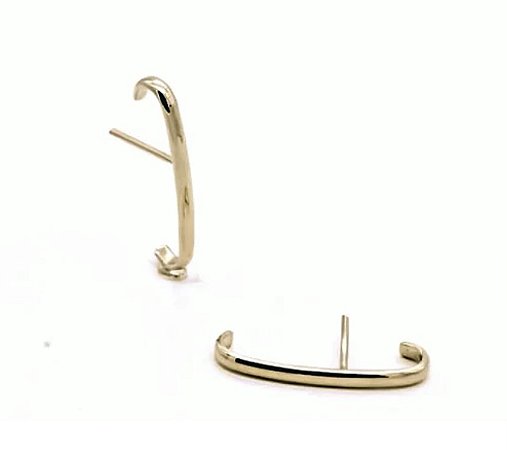 Brinco ear hook silhueta em ouro 18 k tam P