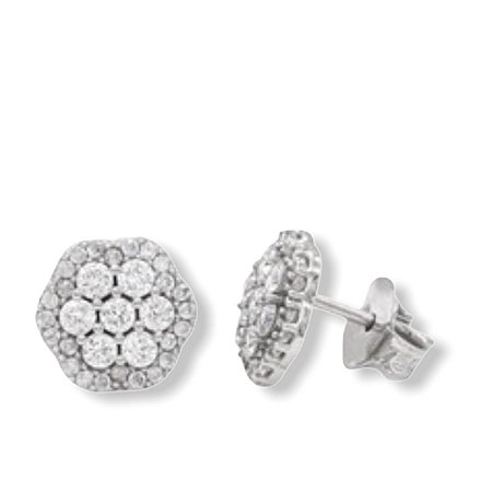 Brinco Flowers com Diamantes em ouro branco 18k