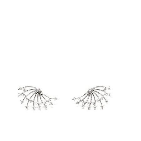 Brinco Leque com Diamantes em ouro 18k  - 6pontos