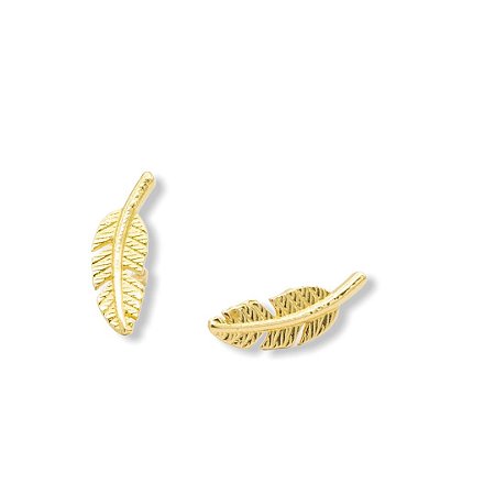 Brinco Folha em ouro amarelo 18k -2