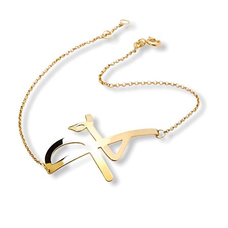 Pulseira Fé em ouro amarelo 18k
