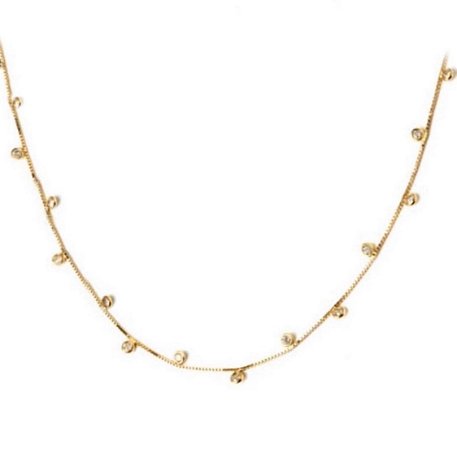 Colar Iluminado com Zircônia em ouro amarelo 18k