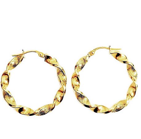 Argola Duo Torcida G em ouro amarelo 18k