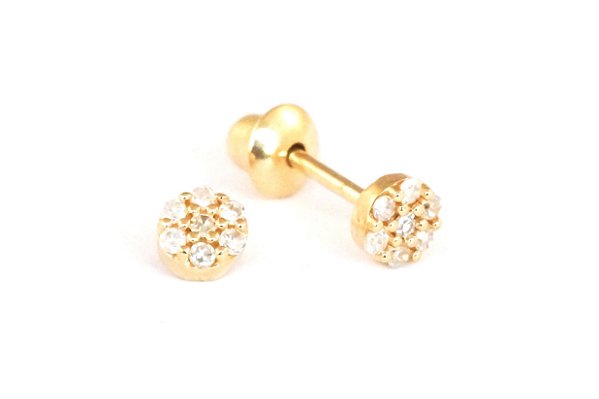 Brinco Chuveirinho PP  com Diamantes em ouro 18k