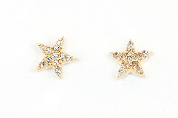 Brinco Star com Diamantes em ouro 18k