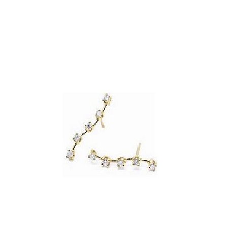 Brinco Earcuff Iluminado com Diamantes ouro 18K