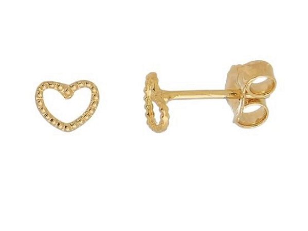 Brinco Love P vazado em ouro amarelo 18K