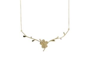 Colar Cerejeira com Diamantes em ouro amarelo 18k
