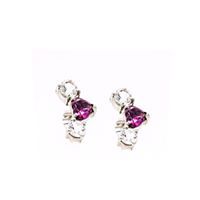 Brinco Earcuff com Rubelita e Topázio em ouro branco 18k