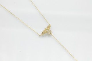 Colar Gravata Espírito Santo Proteção com diamantes em ouro amar