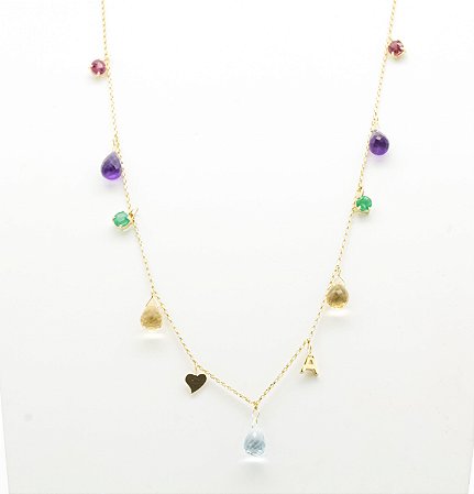 Colar Colorful personalizada em ouro amarelo 18k