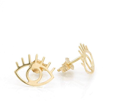 Brinco Olho Grego em ouro  18k