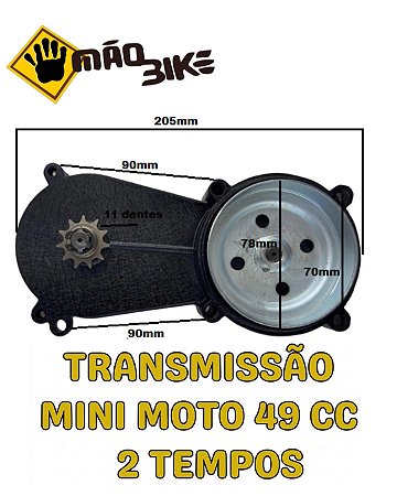 Transmissão mini moto 49cc 2-T