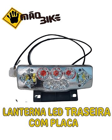 Lanterna Traseira Com Placa de LED Bicicleta Elétrica 48v
