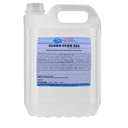 Detergente Alcalino Clorado 5L Clor Gel Limpe Pesada - Globo Química