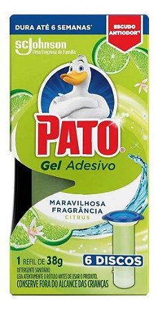 Refil Gel adesivo sanitário 6 disco Citrus - Pato