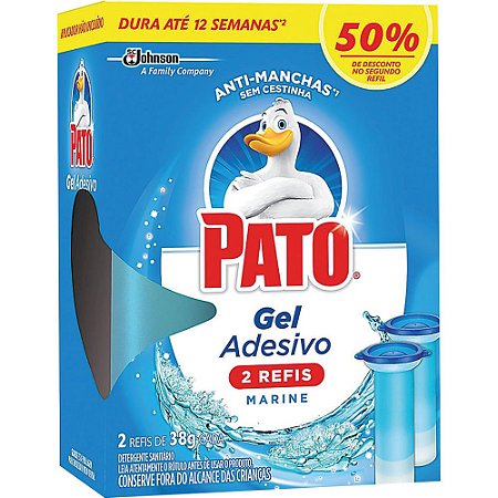 Refil pato gel adesivo sanitário 2 refis marine 12 discos