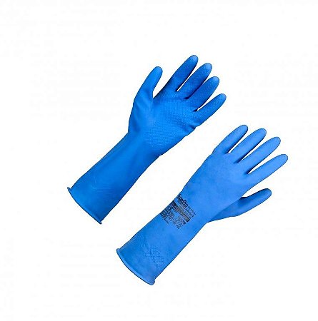 Luva Latex C/Verniz P Azul 13001AZ/4P - Super Pro