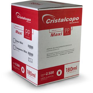 Copo Descartavel 180ml Transparente PP CX 1x2500 - Cristalcopo