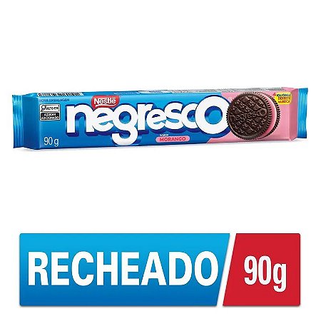 Biscoito Recheado Sabor Morango pacote 90g - Negresco