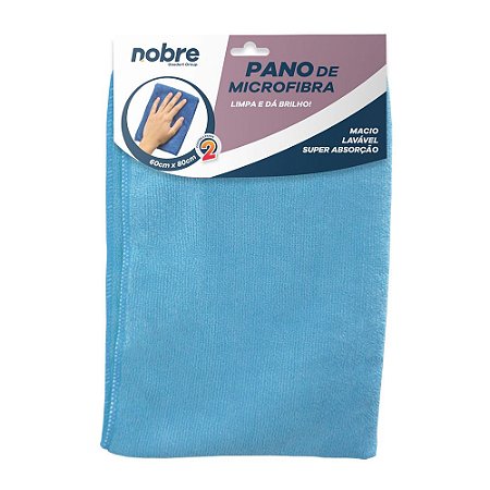 Pano Microfibra 60x80cm (pacote c/2un) Azul - Nobre
