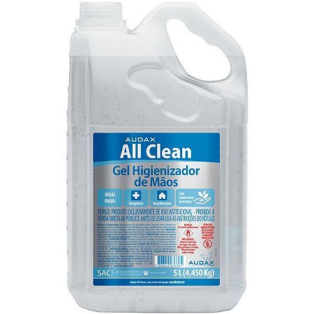 Álcool Gel 70° 5L All Clean - Audax