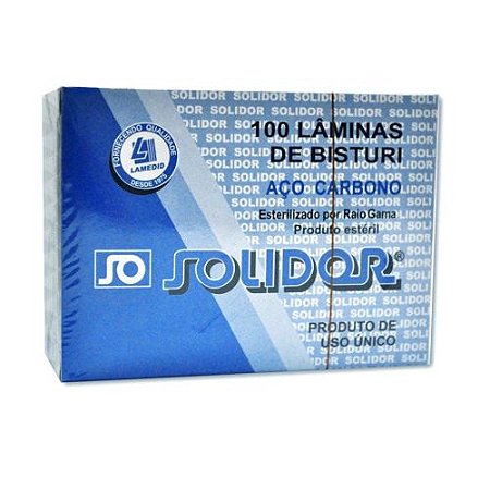 Lâmina de Bisturi nº 11 Caixa com 100 Unidades - SOLIDOR