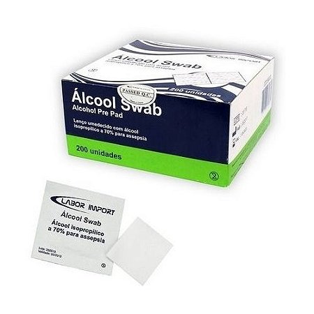 Alcool Swab 70% c/200 - LABOR IMPORT