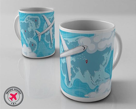 Caneca Mapa Mundi Viajante