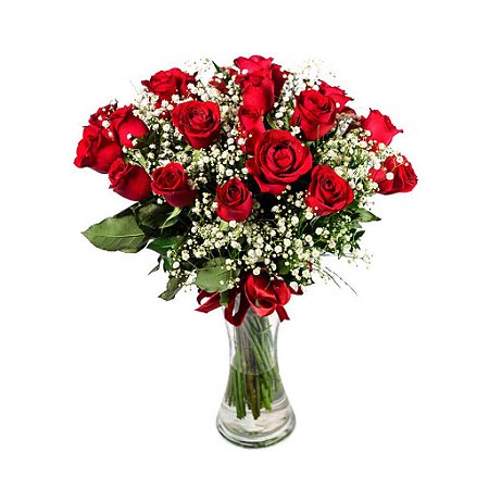 Buquê Tradicional com 24 Rosas Vermelhas