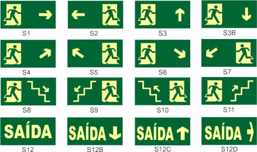 Saída De Emergência variadas S1-S2-S3-S4-S5 etc