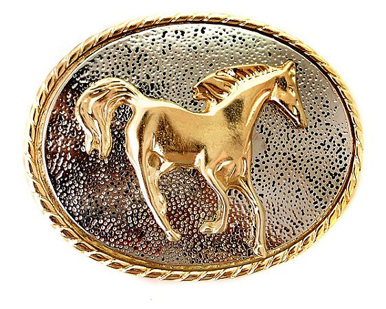 Fivela Country  Cavalo Dourado