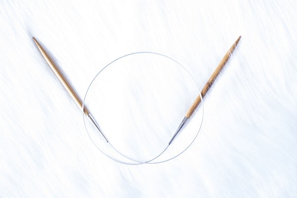 Agulha de trico circular de Bambu (cabo de 60cm)