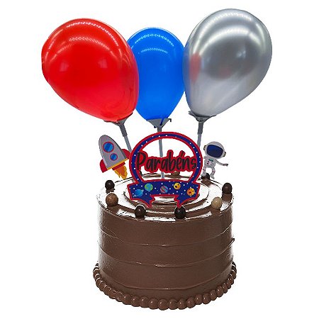 Kit Top Cake Balão Astronauta com 06 unidades
