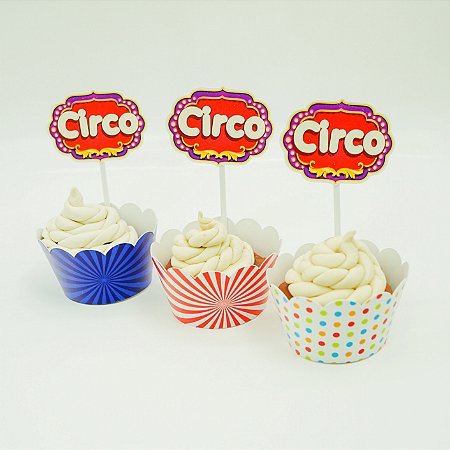 Kit Wrap para Cupcake Circo - 06 unidades